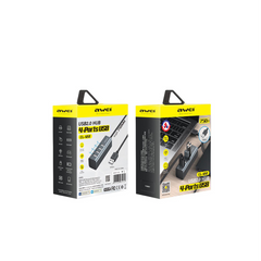 Awei CL-122T محور Type-C إلى USB 2.0 بـ 4 منافذ - رمادي فضائي